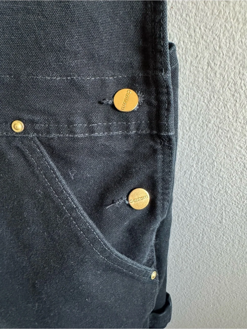 Carhartt Black Cotton Duck Bib Overalls size 34